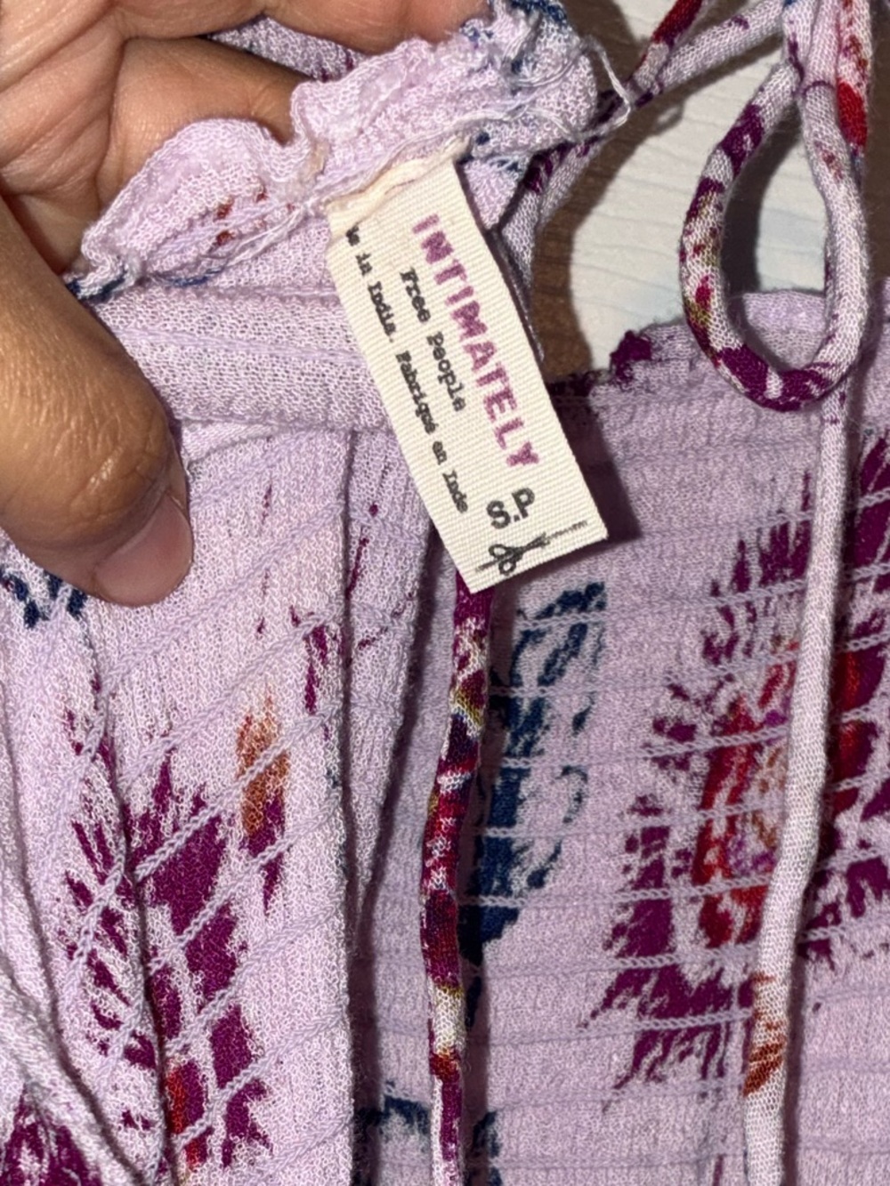 Free People Intimately Garden Party Lavender Boho Floral Maxi Dress Size small - Picture 3 of 5